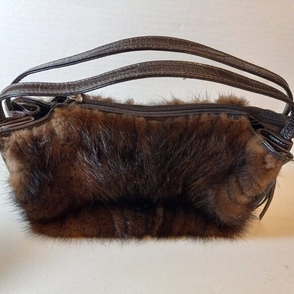 Vintage Paolo Masi Fur and Leather Wristlet Cottagecore Granny Chic Grandmacore - Picture 2 of 10